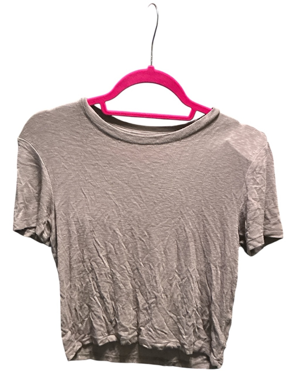 American Eagle Outfitters Washed Light Gray Cropped Tee